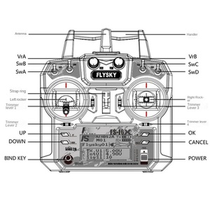 FLYSKY Fs-i6x 10-канальный Fpv Дрон пульт дистанционного управления трансмиссионный пульт дистанционного управления для IA6B/IA10B приемник Fpv пересечение дронов - Product Image 4