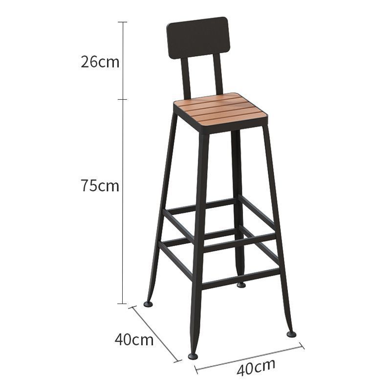 Taburetes de bar rectangulares altos de 75 asientos (4 piezas)