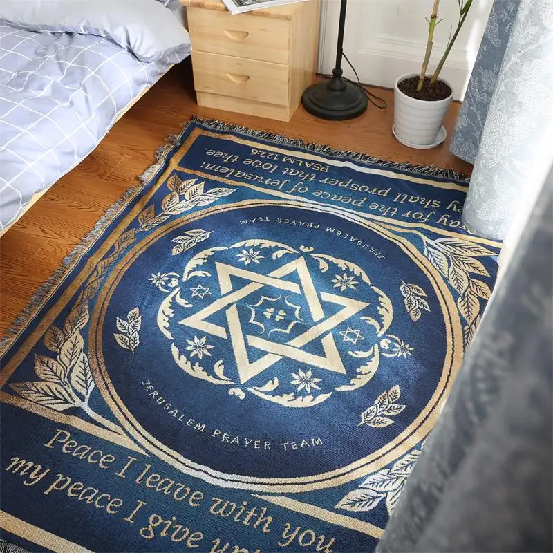 Israel oração tapete cobertor, tapete de malha, sofá, toalha, presente cristão, judaico, cobertor decorativo