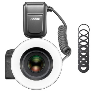 佳能尼康索尼和其他DSLR相机的Godox MF-R76微距闪光5000K环形发光二极管灯闪光灯 - Product Image 1