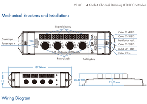 V1-KF RF 2.4G 4 Kanal Dimmer Drahtlose Fernbedienung Dimmen PWM Frequenz LED RF Controller - Product Image 5