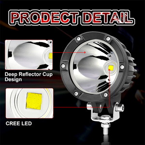 80W Narrow Spot Beam Amber or White <strong>Light</strong> Color <strong>2</strong> Pieces <strong>4</strong> Inch Round Car Led Driving <strong>Lights</strong> for Offroad Vehicles