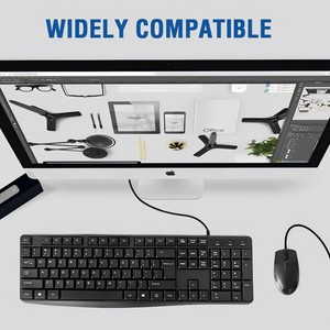 Ultra-Thin 2.4Ghz Ergonomic Wired <strong>Keyboard</strong> Mouse Combo Set Custom Layout Factory OEM Support Mechanical USB Low MOQ Price Phone - Product Image 4