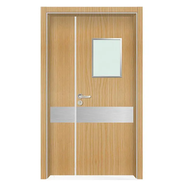 Puerta de madera laminada HPL a prueba de agua e ignífuga para habitación interior personalizada para hospital escuela hotel Casa