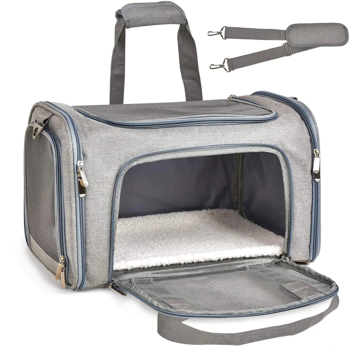 Стильная мягкая Боковая Сумка для переноски для домашних животных, складная сумка для переноски для собак, одобренная авиакомпанией