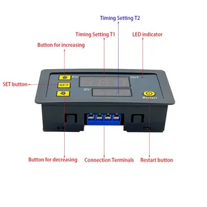 AC 110V 220V DC 12V Digitales Zeit verzögerung relais LED-Anzeige Zyklus Timer-Steuersc halter Einstellbarer Zeitrelais-Zeit verzögerung schalter - Product Image 2