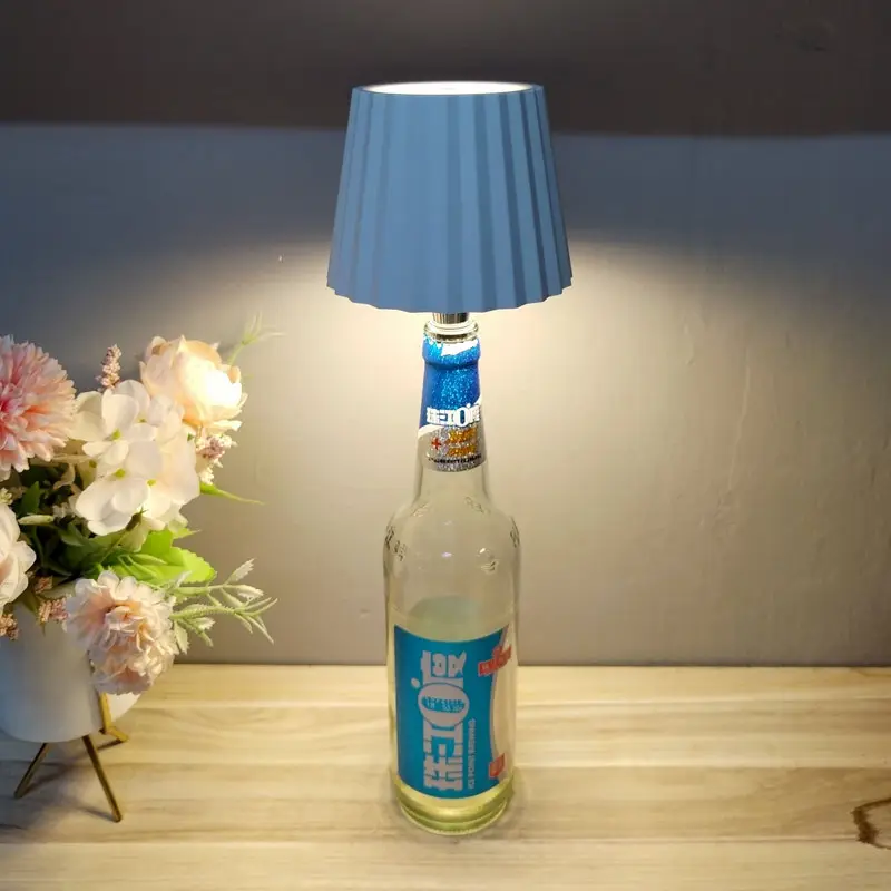 Base de botella de vino restaurante barra de luz Led Control táctil ambiente creativo dormitorio decoración de noche lámpara de mesa