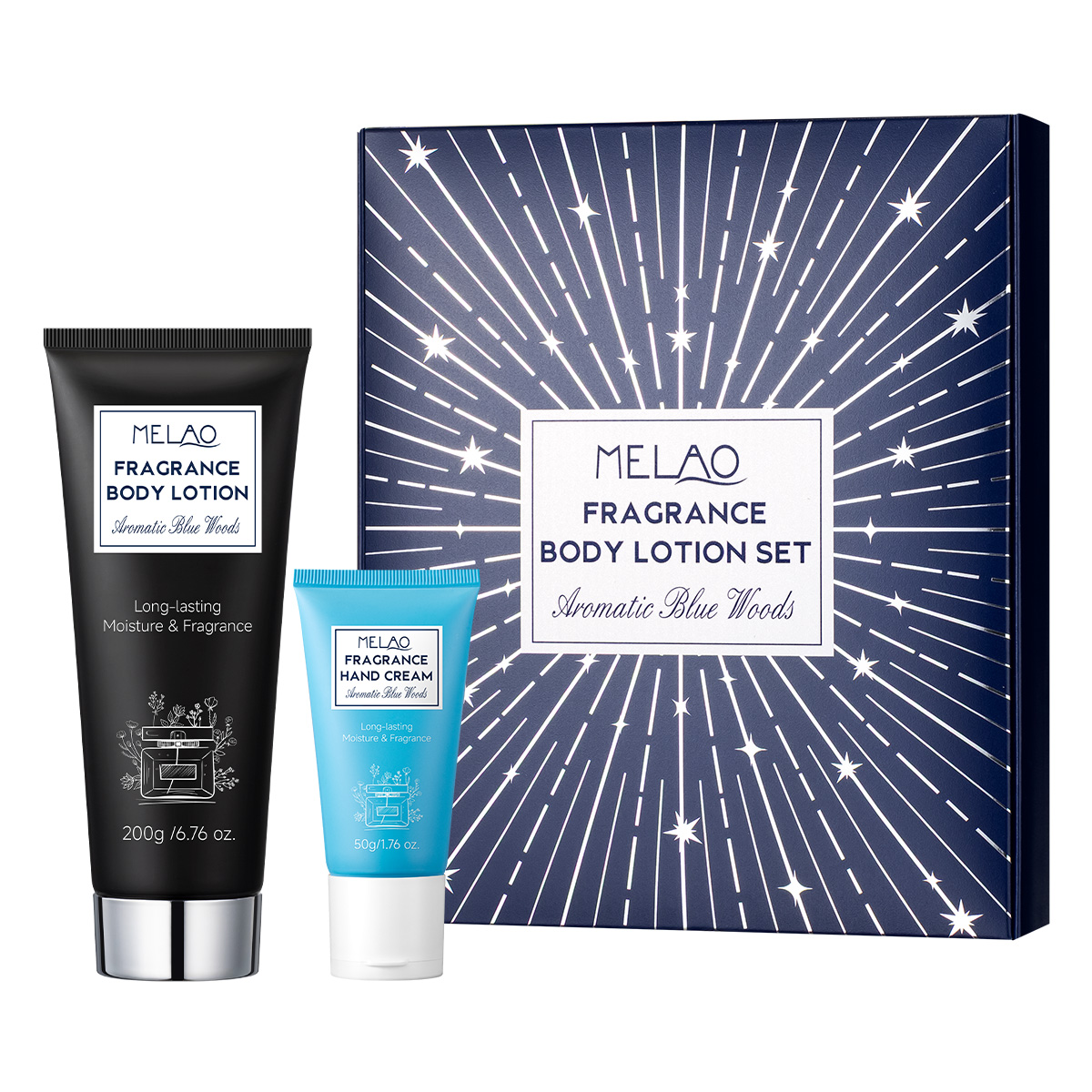 SET DE LOCIÓN CORPORAL PERFUMADA (Maderas Azules Aromáticas)