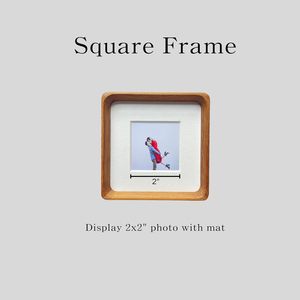 <strong>Square</strong> Wood Picture <strong>Frame</strong> - 4x4&quot; Picture <strong>Frame</strong> Displays 2x2 Photo with Mat | Rustic Handmade Tabletop - Product Image 3