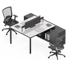 2 4 6 8席仕切りコンピュータテーブル4人オフィスデスクモダンなオフィスリニアワークステーションキュービクル - Product Image 6