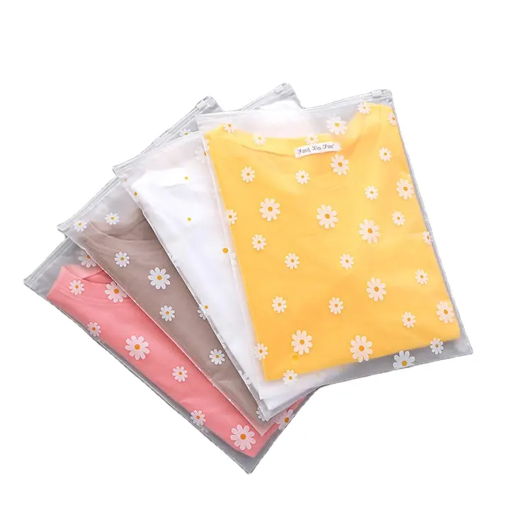 YURUI Supplier Compostable Resealable Plastic Wholesale Pouch Waterproof Clothes Custom Logo Frosted Clothing Zipper Pouch Bag