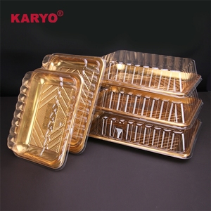 Karyo 0038b Tùy Chỉnh Take-Away Container Tráng Miệng Bánh Mì Bao Bì Nhựa Hộp Thực Phẩm Muffin Dùng Một Lần Khay Vàng Với Nắp Rõ Ràng - Product Image 5