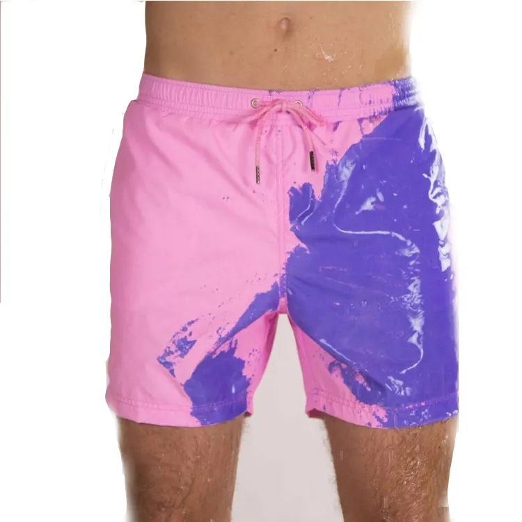 En Stock envoi rapide changement de couleur quand rencontre de l'eau magique hommes maillots de bain Shorts de plage