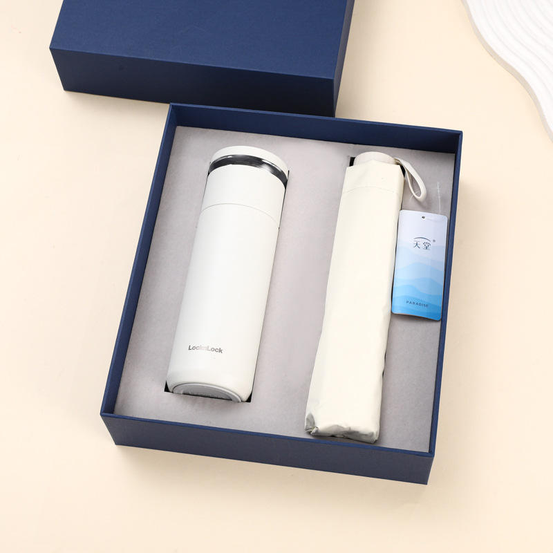 Tasse à verrouillage + parasol paradis blanc