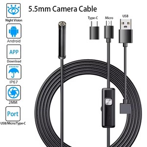 5.5MMAndroid内視鏡カメラ3IN1マイクロUSBタイプCボアスコープミニカメラ防水LED車検査カメラ - Product Image 4