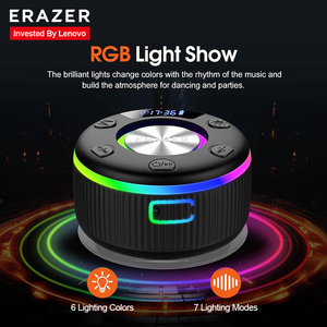 Erazer XM102 portatile per altoparlante Bluetooth allarme digitale ad alta definizione RGB Multi-colore luci 8 ore Ultra-lunga durata della batteria - Product Image 2