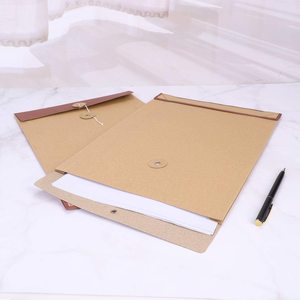 工厂批发A4字母大小牛皮纸信封文件收纳袋，带纽扣线封口 - Product Image 5