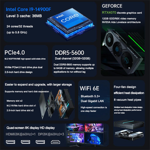 Gamer Mini <strong>PC</strong> Core Intel Core I5-13400F GeForce RTX 4060 8G Supports Multi-screen and <strong>HD</strong> <strong>Video</strong> Output - Product Image 5