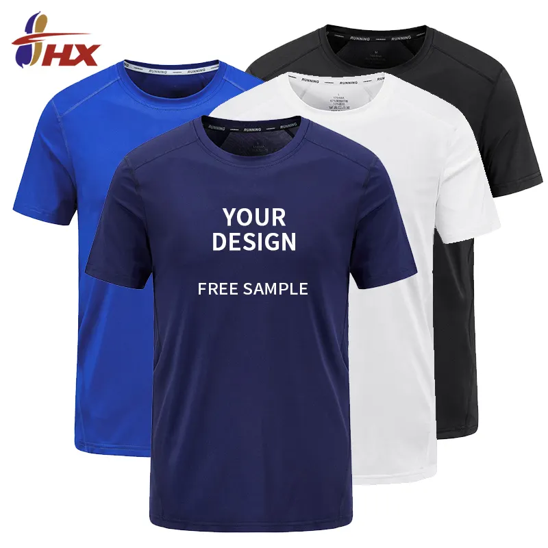 Logotipo personalizado nuevo estilo profesional deportes hombre Camiseta secado rápido gimnasio transpirable negro camiseta