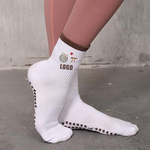 Thiết Kế Thêu Logo Yoga Vớ Phụ Nữ Dệt Kim Cotton Pilates Vớ Với Dây Đeo Không Trượt Grip Yoga Vớ - Product Image 3