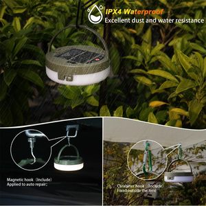 RGB USB y carga solar Cadena de luz LED de doble potencia Control de aplicación inteligente Cadena de luz impermeable para acampar al aire libre