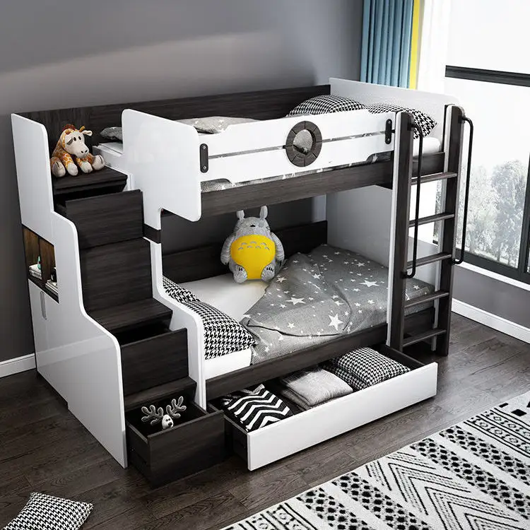 Mobilier de chambre d'enfant Lit superposé pour bébé Ensemble de lit superposé double pour chambre d'enfant Lit pour enfant à la maison
