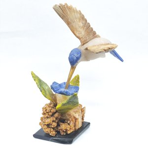 Fantezi İsviçre teknoloji brezilyalı ham taş beyaz yeşim/Dumortierite/resim Jasper renkli görüş değeri kuş tatil hediye için - Product Image 5