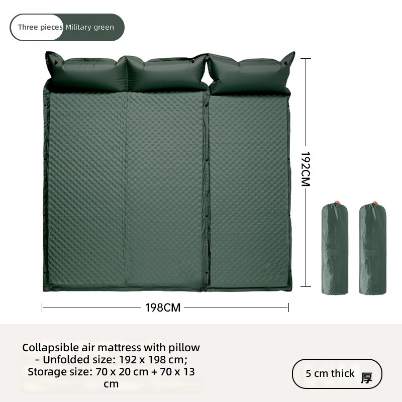 green 5cm auto inflate mattress-3 people