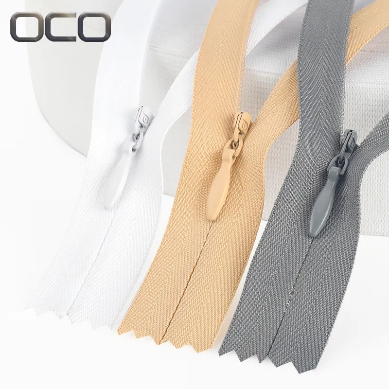 OCO Fábrica de maior qualidade vestuário zipper De Close-end #3 Nylon zipper Zipper Invisível Para Vestidos Saia Quilt Roupas costura