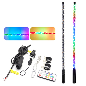 เสาธง LED 4FT พร้อมธง,เสาธงควบคุมด้วยรีโมทสำหรับรถจี๊ป ATV UTV 12V ไฟติดรถมอเตอร์ไซด์ LED แส้3/375เสาอากาศพร้อมธง - Product Image 3