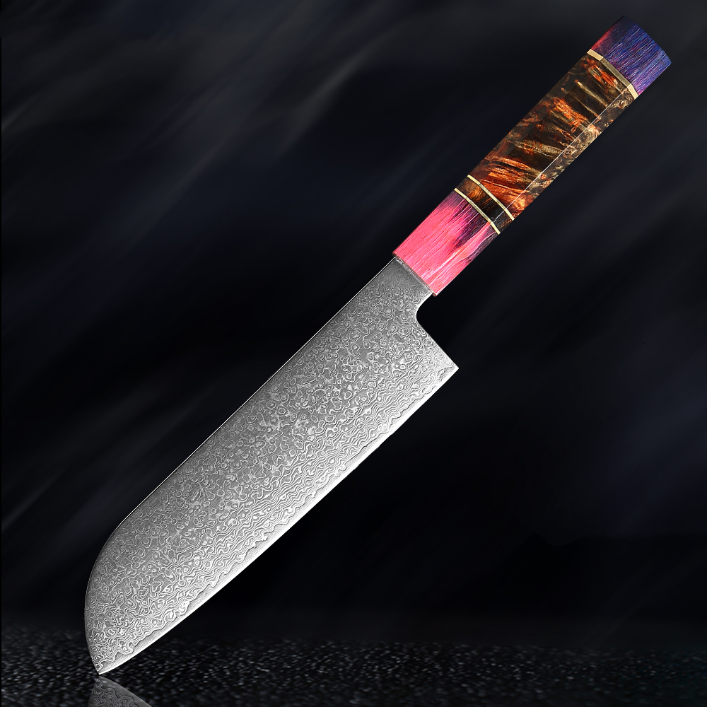 Santoku en acier de Damas 7-A-R5d