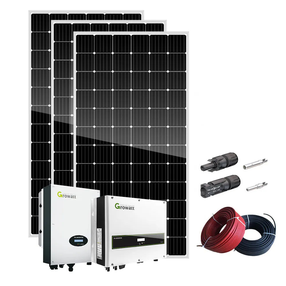 PV 5 kw 태양 광 시스템 5kw 5000 와트 태양 전지 패널 5kva 태양 광 발전 시스템
