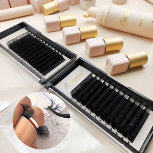 Bireysel kirpik uzantıları yumuşak ipek kabarık fanlar düğüm ücretsiz Lashes kirpik uzatma C D kıvırmak 0.03 0.05 hacim çarpıntı Lashes - Product Image 4