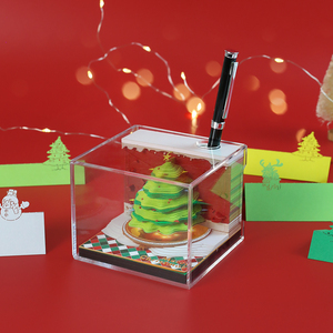 Ready to Ship <strong>Notepad</strong> <strong>Cube</strong> Diy <strong>Paper</strong> Craft Christmas Tree Gift Set Magic Notes Custom 3D <strong>Memo</strong> Pad for Dropshipping - Product Image 4