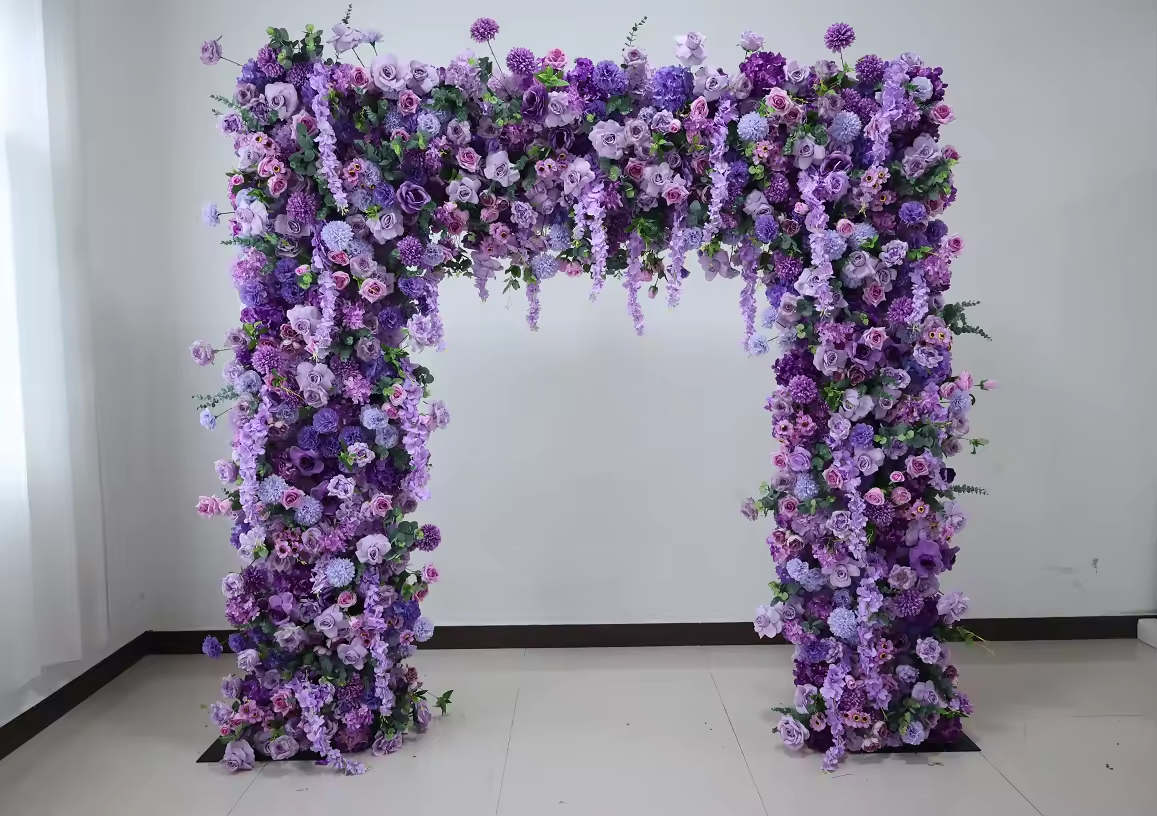 5# Mur de fleurs violettes