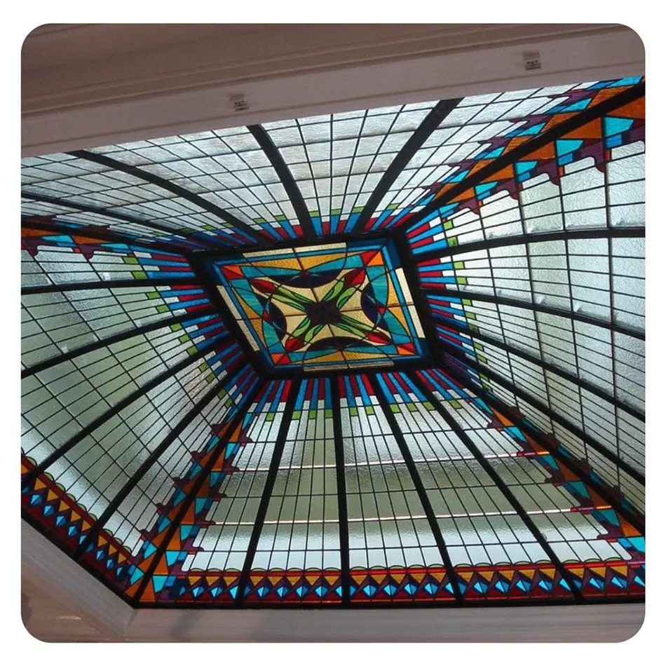 Lucernario decorativo della cupola di vetro macchiato di arte di saldatura del tetto del soffitto di vetro macchiato