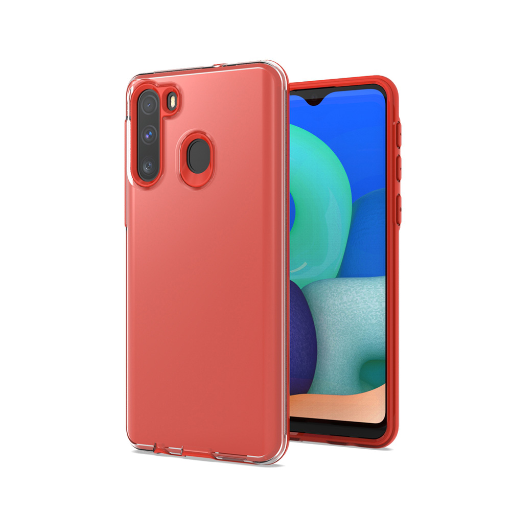 PC trasparente + TPU rosso