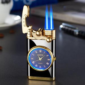 Double Flames Modern Rocker Arm LED <strong>Clock</strong> Display Torch <strong>Lighter</strong> Cute Design <strong>with</strong> Smart Features Wholesale <strong>Lighter</strong> <strong>with</strong> <strong>Clock</strong> - Product Image 1