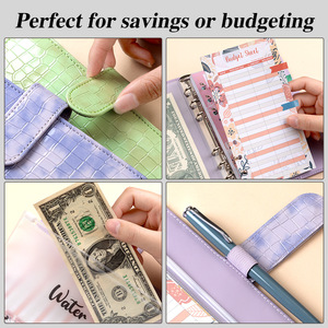 A6 Loose Leaf <strong>Notebook</strong> Budget Crocodile Pattern PU Leather Cover Deluxe Binder <strong>Folder</strong> Hand Account <strong>Notebook</strong> <strong>With</strong> Magnetic Buckle - Product Image 6