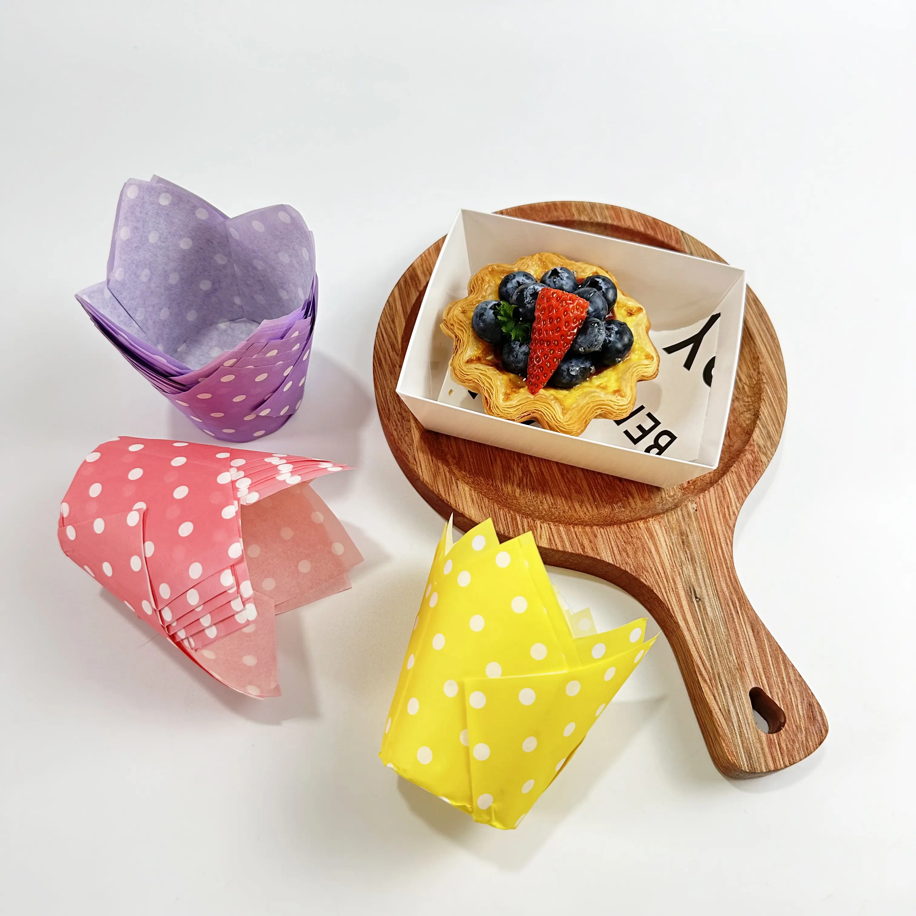 Wegwerp Food Grade Vetvrije Polka-Dot Tulp Cupcake Liners Papier Houders Muffin Wikkels Bakken Cake Cup Voor Bakkerij