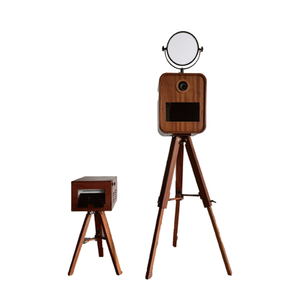 Cabina DE FOTOS vintage de madera completamente automática para máquina de cabina de fotos interactiva de boda con estuche de vuelo - Product Image 1