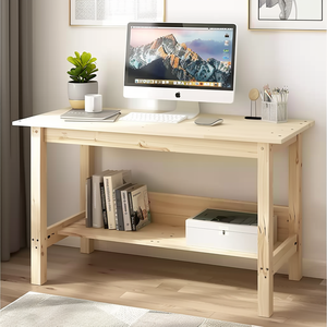 Escritorio sencillo de oficina en casa con estante para ordenador, ideal para estudio y trabajo de estudiantes, mesa de escritura compacta y funcional