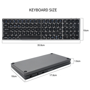 Portable Dual Mode 81 Keys Wireless Blue Tooth Folding Foldable <strong>Keyboard</strong> with <strong>Numeric</strong> Keypad for <strong>IOS</strong> Windows Android - Product Image 6