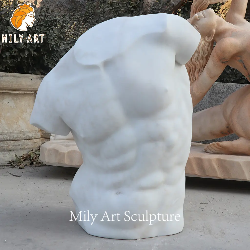 Fabrika tedarikçisi yüksek kaliteli insan vücudu heykel mermer roma Torso heykeli