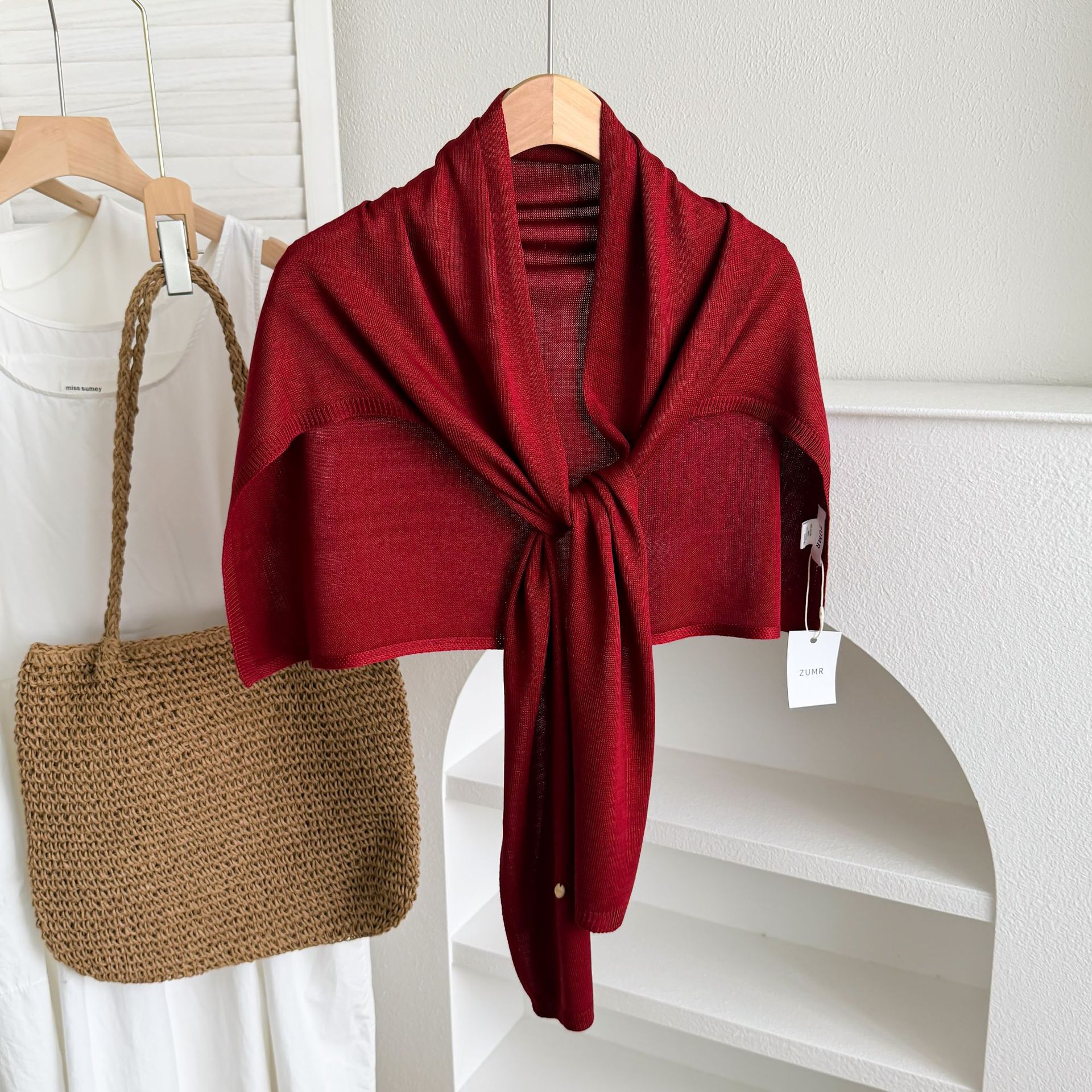 Burgundy-core-spun yarn version
