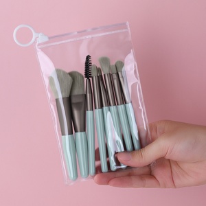 Özel Logo düşük adedi en kaliteli 8 adet küçük Mini makyaj fırçalar profesyonel çanta ile seyahat tipi makyaj fırçası Set - Product Image 3