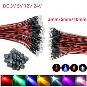 LED lamba yuvası 3/5/10mm ışık yayan diyot tel DC 5V/12V/24V araba ve gemi modeli oyuncak araba gösterge ışığı - Product Image 3