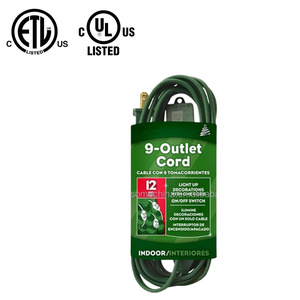 สายไฟพีวีซี XLPE SPT2 18AWG 2C STP-2สีเขียว9เต้าเสียบสายไฟต่อพ่วงทรงลูกบาศก์สำหรับต้นคริสต์มาส - Product Image 1