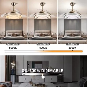 现代吊扇42英寸水晶豪华吊灯照明带灯吊扇 - Product Image 2