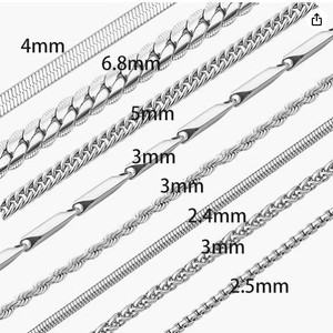 8 adet Set Trendy geometrik bağlantı zinciri kolye zincir tipi bağlantı zinciri - Product Image 4